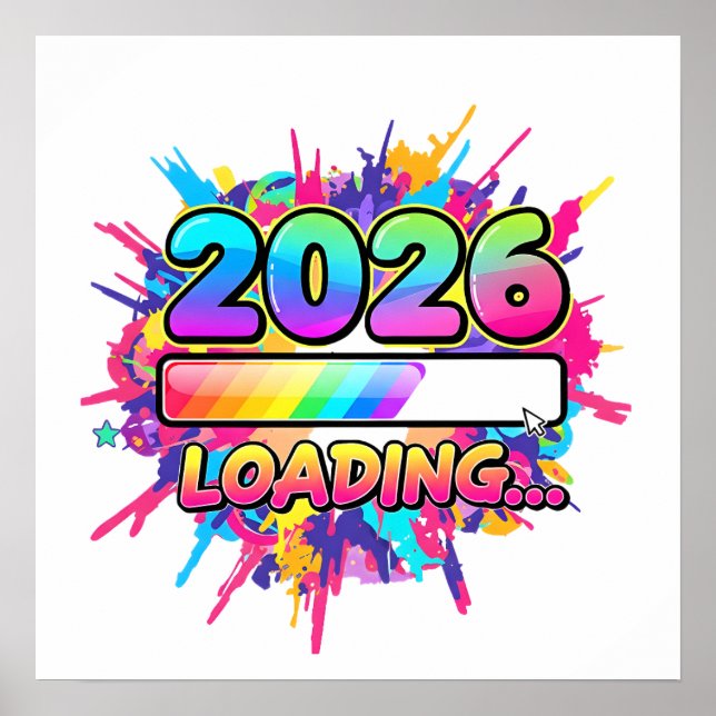 Poster 2026 Loading... Progress Bar Sticker (Frente)