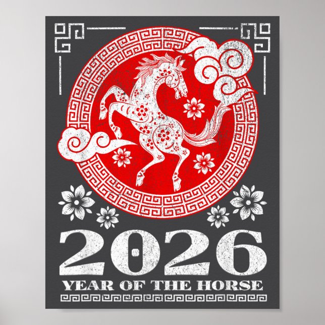 Poster 2026 Lunar Chinese New Year Fire Horse  (Frente)
