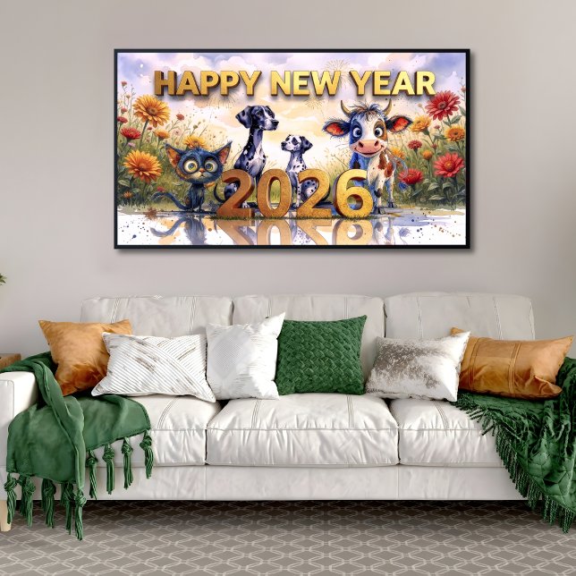 Poster 2026 Whimsical Animals Print/Samsung Frame TV Art (Criador carregado)