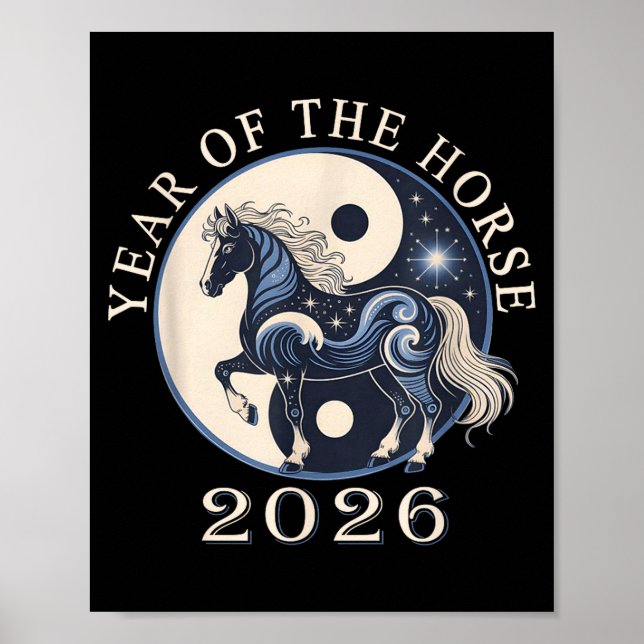Poster 2026 Year Of The Horse Chinese New Year,horse Grap (Frente)