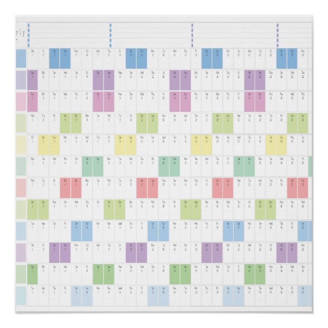 Pôster 2026 Yearly Planner Printable | Pastel Wall Calend (Frente)