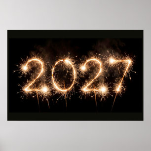 Poster 2027, Ano Novo Brilhante,