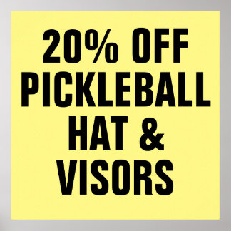 Poster 20% DE Chapéus e Visores de Pickleball
