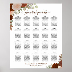 Poster 20 Gráfico de Casamento de Rosas de outono Russo d