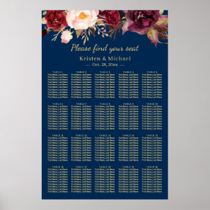 Poster 20 Gráfico de Casamento Floral de Casamento de Bo