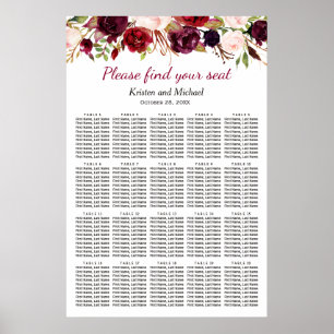 Poster 20 Gráfico de Sentados Florais de Casamentos de Bo