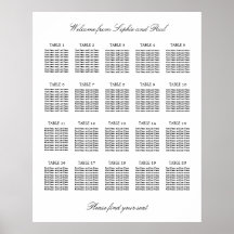 20 Tabela Gráfico de Assentos Minimalista Elegante