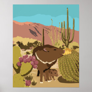 Poster 20"x16" Javelina Sudoeste