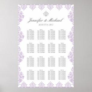 Pôster 20" x 30" carta do assento do casamento tema