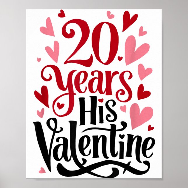 Poster 20 Years His Valentine _ Anniversary Couples Valen (Frente)