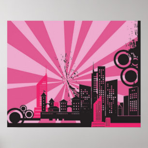 Pôster 20x16, Abstrato, Arte de Parede da Cidade Rosa