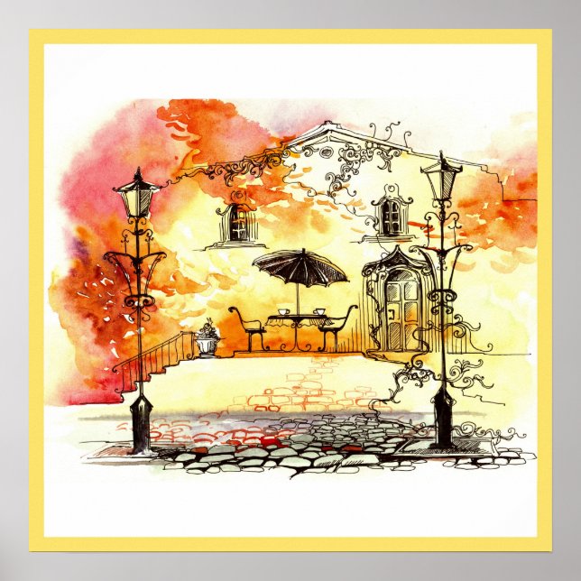 Poster 20x20 Abstract City Scene Wall Art (Frente)