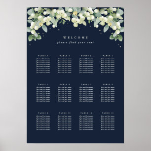 Poster 20x28" 12 Mesa de 8 Gráficos de Casamento