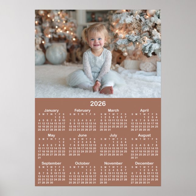 Poster 20x28 Photo Mocha 2026 Calendar (Frente)