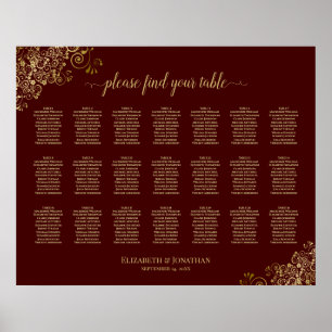 Poster 21 Gráfico de Assentos de Casamento de Mesa Carro