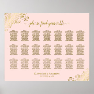 Poster 21 Gráfico Sentado de Casamento de Mesa Rosa Esbra
