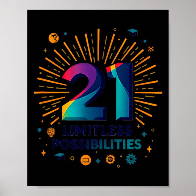 Poster 21 Limitless Ssibilities Birthday Gift Insration  (Frente)