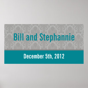 Poster 22,5"x7,5" - Cinza personalizada de faixa moderna