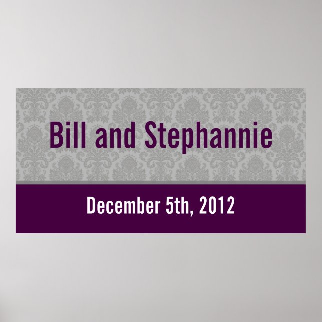 Pôster 22,5"x7,5" - Cinza personalizada de faixa moderna (Frente)