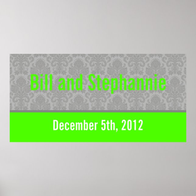 Pôster 22,5"x7,5" - Cinza personalizada de faixa moderna (Frente)