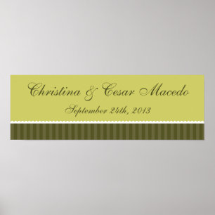 Pôster 22,5"x7,5" - Faixa verde personalizada da Martini