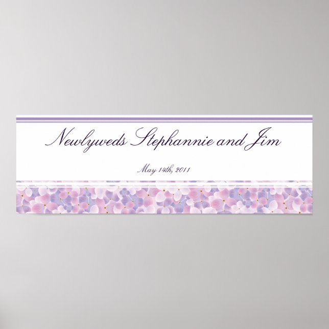 Poster 22,5"x7,5" - Hydrangea de Banner Personalizado (Frente)