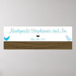 Pôster 22,5"x7.5" - Pássaros personalizados de banner