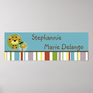 Poster 22,5"x7,5" Personalizado Banner Jungle Tales Safar