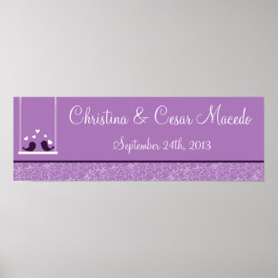 Poster 22,5" x7.5" personalizaram o coração roxo da BG