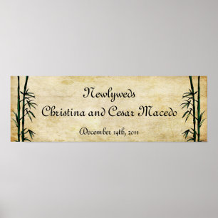 Pôster 22,5" x 7,5" gueixa personalizada da bandeira