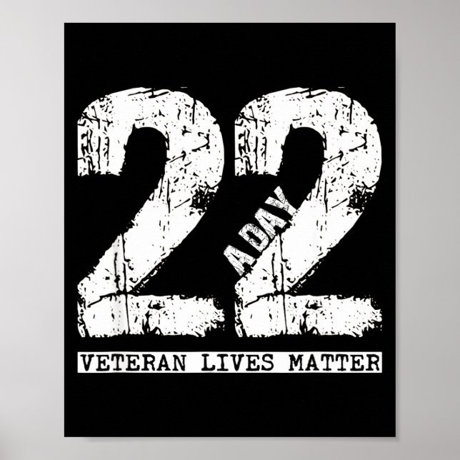 Poster 22 A Day Veteran Shirt - 22 A Day Veteran Suicide  (Frente)