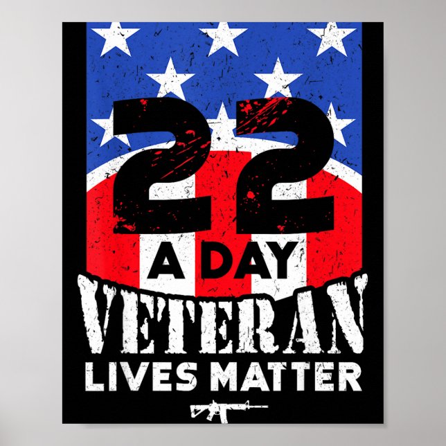 Poster 22 Day Veteran Lives Suicide Awareness  (Frente)