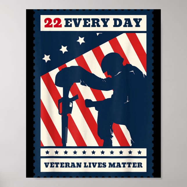 Poster 22 Every Day Veteran Lives Veteran Suicide Awarene (Frente)