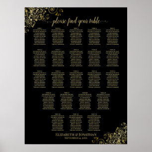 Poster 22 Gráfico de Assentos de Casamento de Mesa Amigos