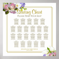 22 Gráfico de Assentos de Casamento de Mesa Dourad