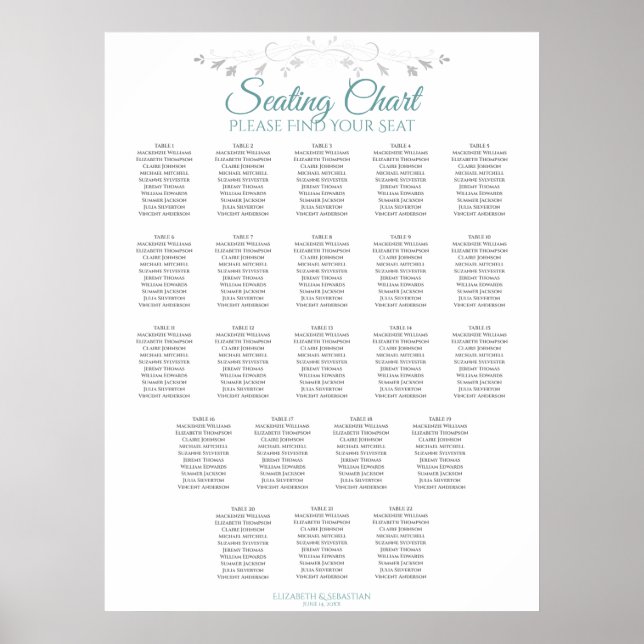 Poster 22 Gráfico Simples de Casamento de Casamentos Teai (Frente)