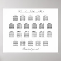 22 Mesa Gráfico de Assentos Minimalista Elegante