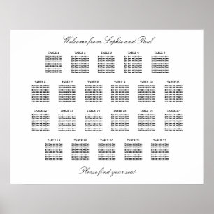 Poster 22 Mesa Gráfico de Assentos Minimalista Elegante