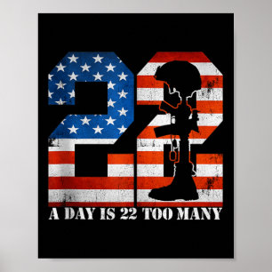 Poster 22 Por Dia É 22 Demais Vidas de Veteranos Ajude Ve