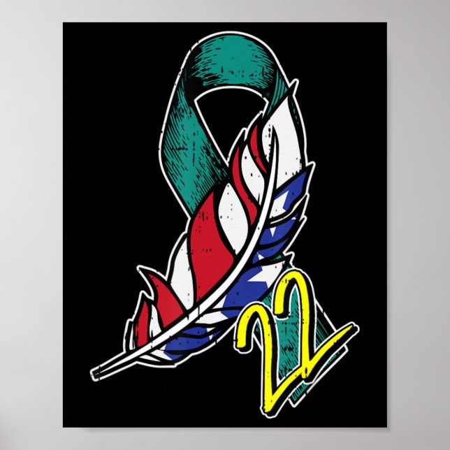 Poster 22 Veteranos PTSD Suicídio Sensibilização para a p (Frente)