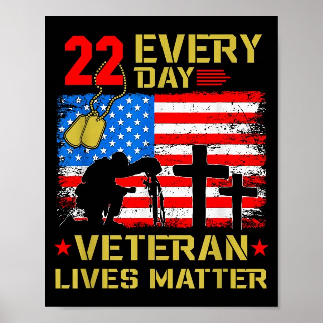 Poster 22 Veterans A Day Veteran Suicide Prevention Aware (Frente)