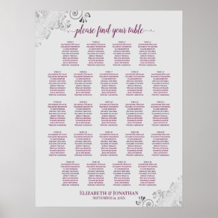 Poster 23 Gabinete de Gráfico de Casamento de Mesas na C