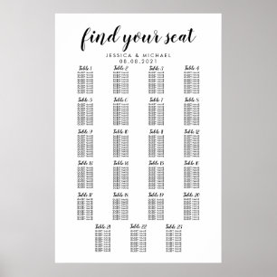 Poster 23 Gráfico de Assentos Convidados de Casamento Gra