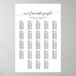 Poster 23 Gráfico de Assentos Convidados de Casamento Gra