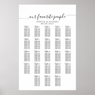 Poster 23 Gráfico de Assentos Convidados de Casamento Gra