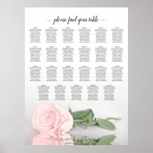 Poster 23 Gráfico de Casamento de Rosa Rosa Elegante Rosa