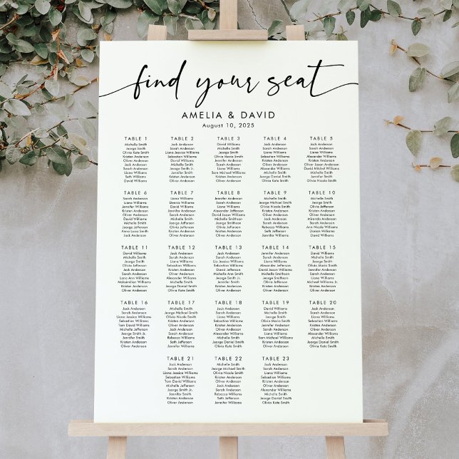 Poster 23 Mesa Encontre seu gráfico de assentos (Criador carregado)