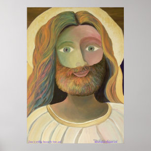 Pôster 23" x 32" Jesus estão sorrindo porque o ama!