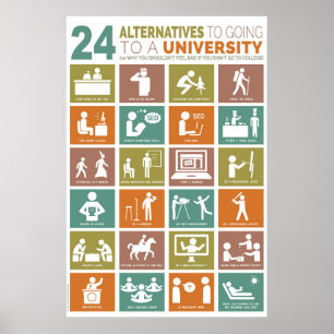 Pôster 24 alternativos a ir a uma universidade
