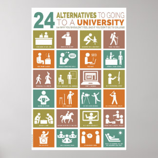 Pôster 24 alternativos para ir a uma universidade